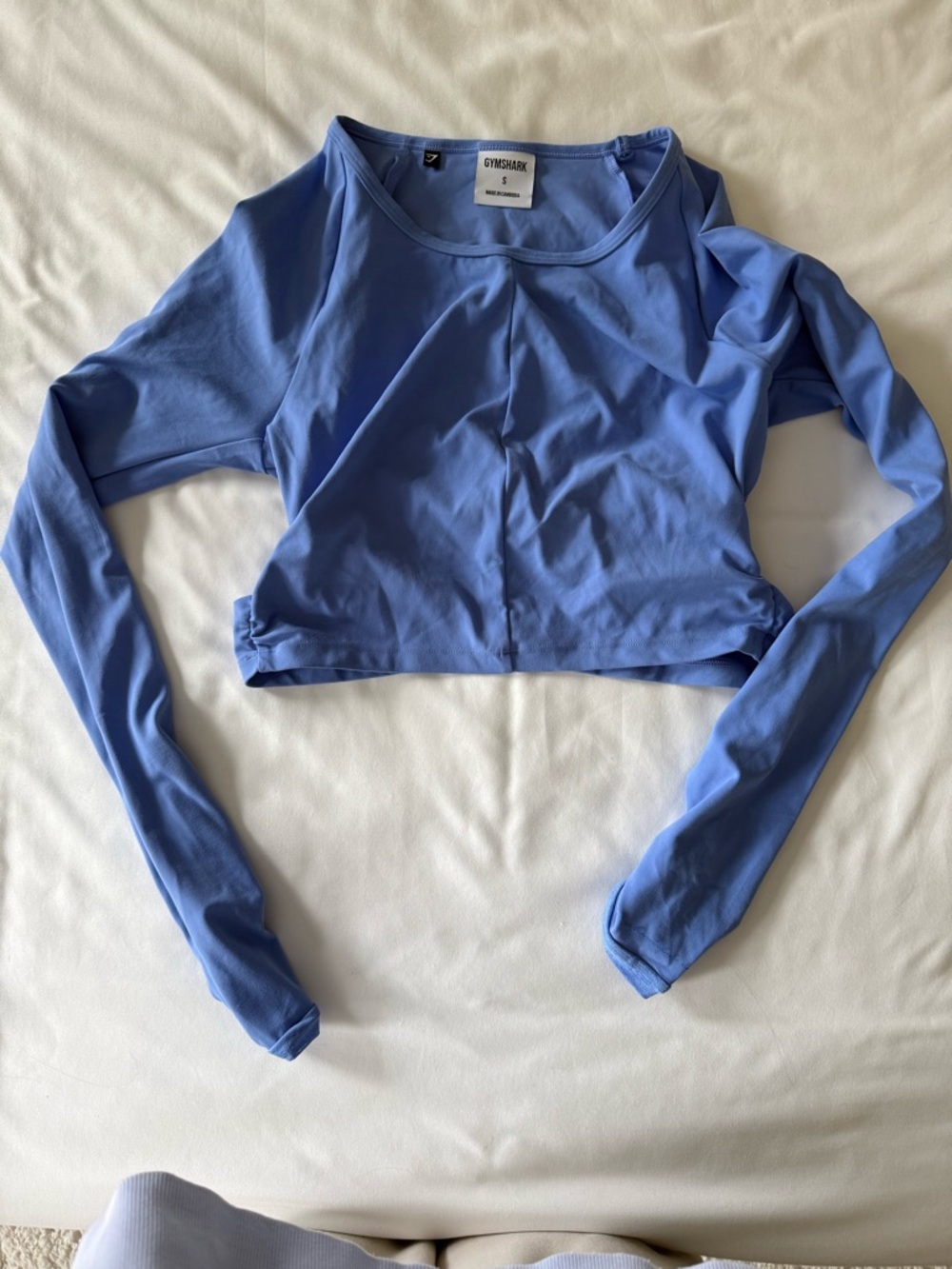 Gymshark Light Blue Long-Sleeve Crop Top - Picture 3 of 4